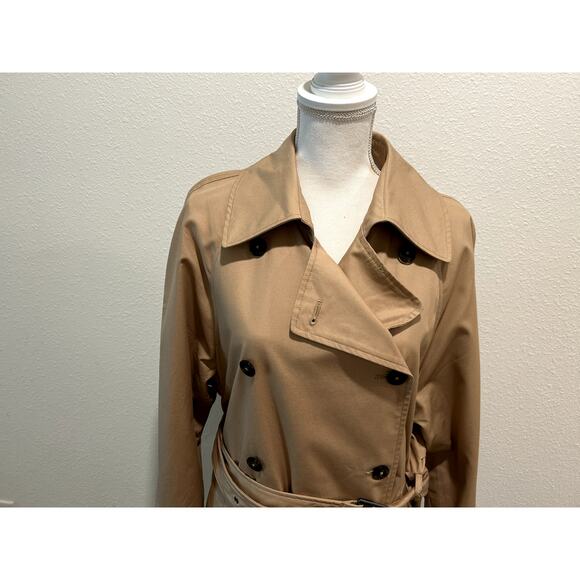 Calvin Klein Jeans Women's Soft Cotton Gabardine Trench Coat Double-Breasted L - Picture 10 of 13